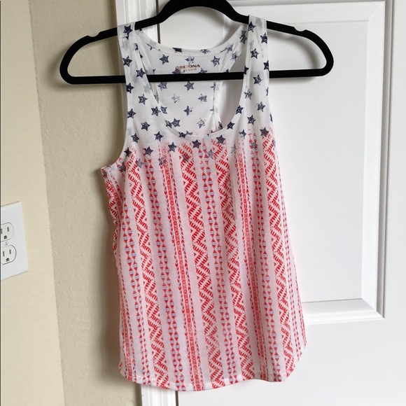 Red, white, and blue star racer back tank top - Picture 1 of 3